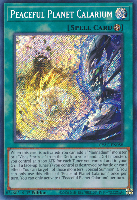 Peaceful Planet Calarium [CYAC-EN058] Secret Rare | Exor Games Summserside