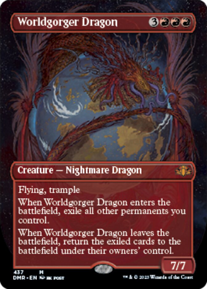 Worldgorger Dragon (Borderless Alternate Art) [Dominaria Remastered] | Exor Games Summserside