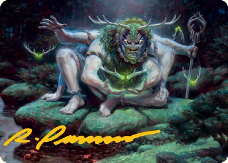 Myojin of Towering Might Art Card (Gold-Stamped Signature) [Kamigawa: Neon Dynasty Art Series] | Exor Games Summserside