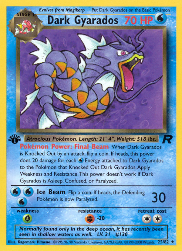 Dark Gyarados (25/82) [Team Rocket 1st Edition] | Exor Games Summserside