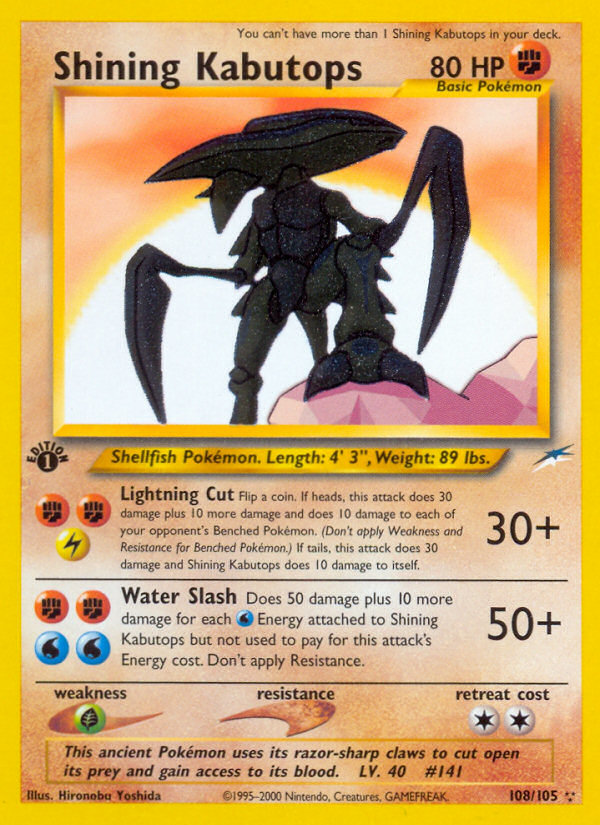 Shining Kabutops (108/105) [Neo Destiny 1st Edition] | Exor Games Summserside