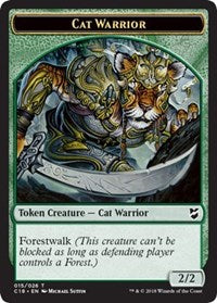 Cat Warrior // Plant Double-sided Token [Commander 2018 Tokens] | Exor Games Summserside