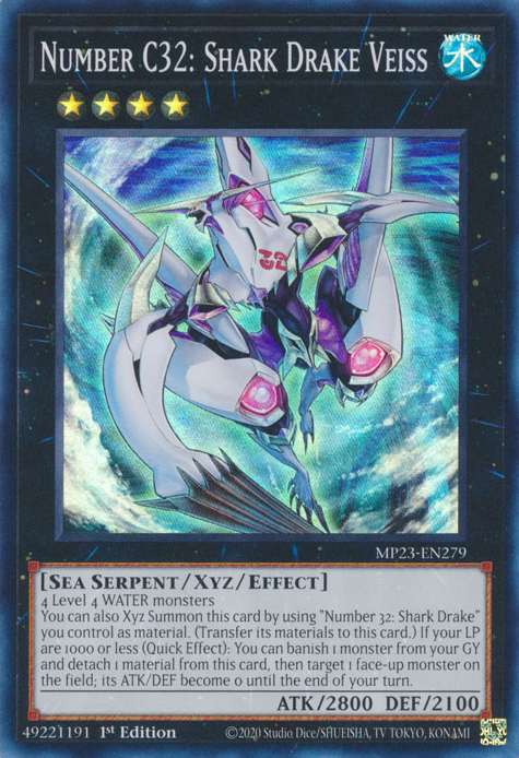 Number C32: Shark Drake Veiss [MP23-EN279] Super Rare | Exor Games Summserside