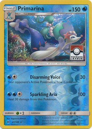 Primarina (41/149) (League Promo) [Sun & Moon: Base Set] | Exor Games Summserside