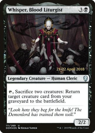 Whisper, Blood Liturgist [Dominaria Promos] | Exor Games Summserside