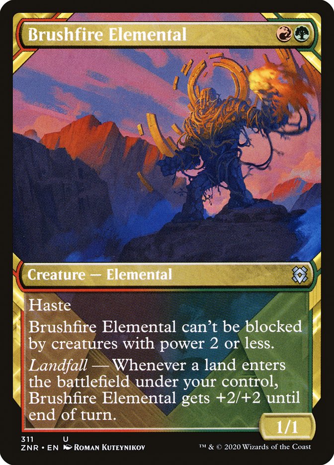 Brushfire Elemental (Showcase) [Zendikar Rising] | Exor Games Summserside