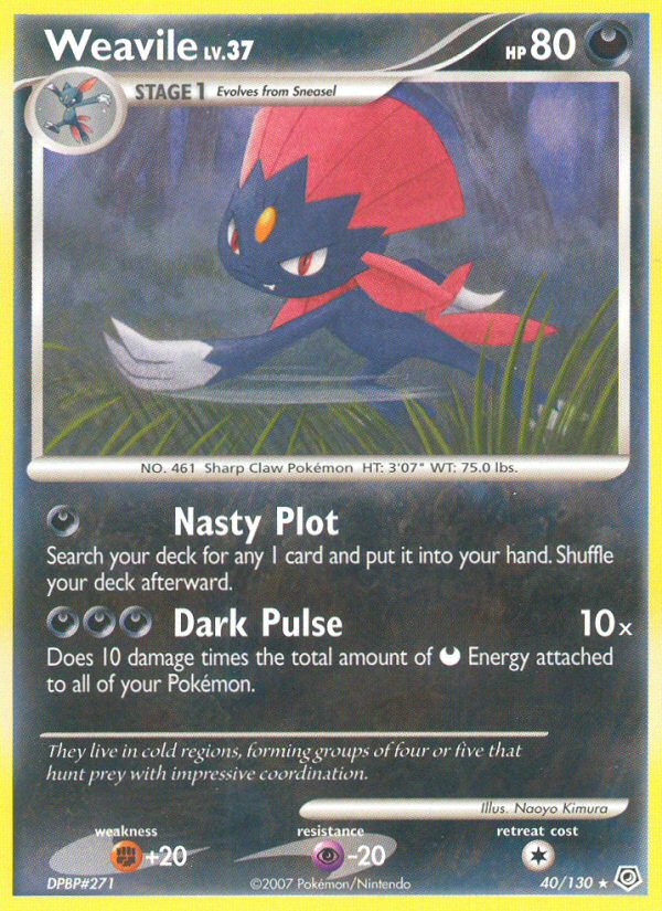 Weavile (40/130) [Diamond & Pearl: Base Set] | Exor Games Summserside