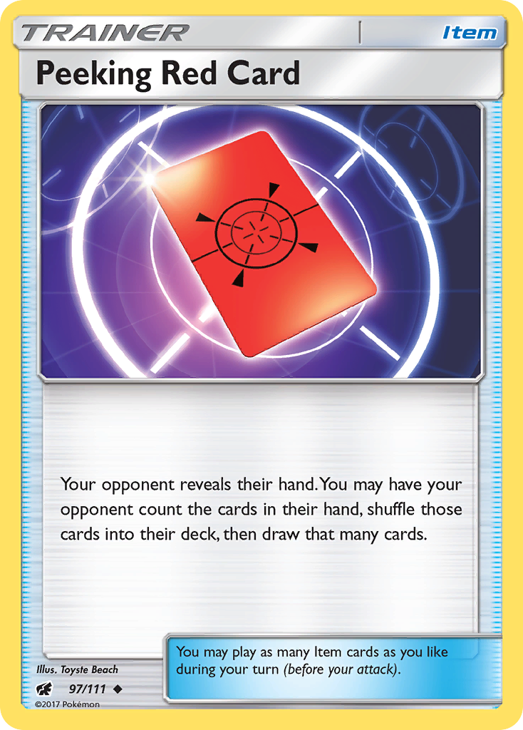 Peeking Red Card (97/111) [Sun & Moon: Crimson Invasion] | Exor Games Summserside