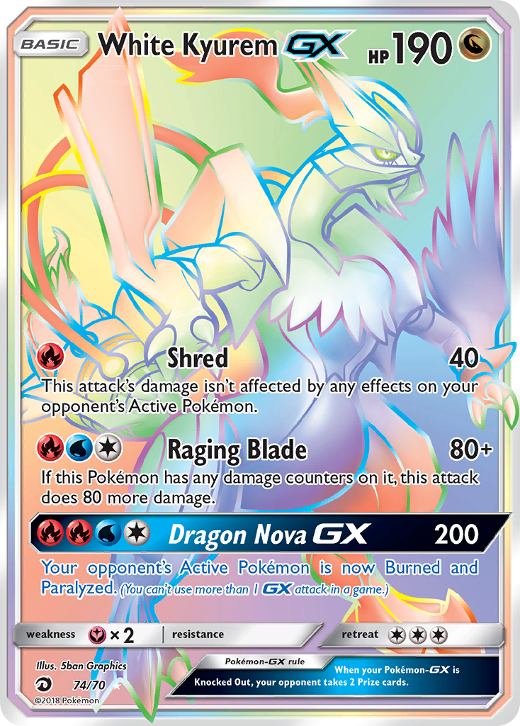 White Kyurem GX (74/70) [Sun & Moon: Dragon Majesty] | Exor Games Summserside