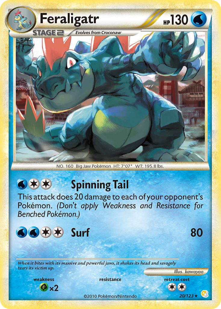 Feraligatr (20/123) [HeartGold & SoulSilver: Base Set] | Exor Games Summserside