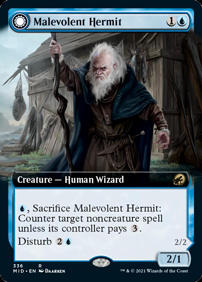 Malevolent Hermit // Benevolent Geist (Extended) [Innistrad: Midnight Hunt] | Exor Games Summserside