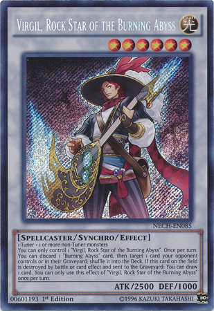 Virgil, Rock Star of the Burning Abyss [NECH-EN085] Secret Rare | Exor Games Summserside