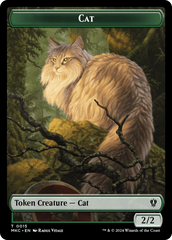 Drake // Cat Double-Sided Token [Murders at Karlov Manor Commander Tokens] | Exor Games Summserside