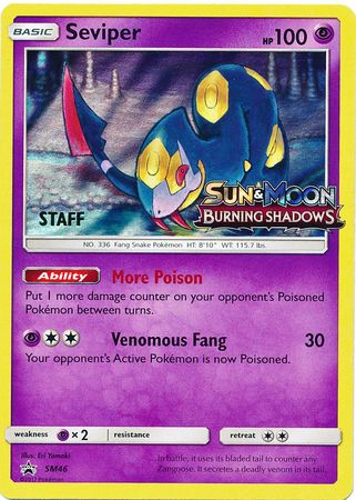 Seviper (SM46) (Staff Prerelease Promo) [Sun & Moon: Black Star Promos] | Exor Games Summserside