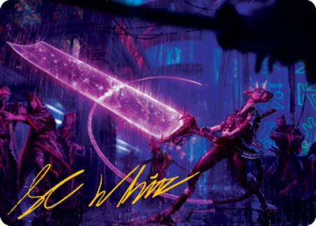 Enormous Energy Blade Art Card (Gold-Stamped Signature) [Kamigawa: Neon Dynasty Art Series] | Exor Games Summserside