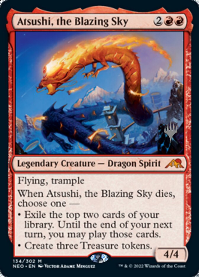 Atsushi, the Blazing Sky (Promo Pack) [Kamigawa: Neon Dynasty Promos] | Exor Games Summserside