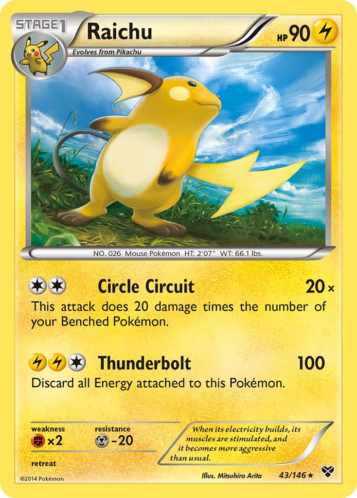 Raichu (43/146) (Battle Arena Deck Exclusive) (Theme Deck Exclusive) [XY: Base Set] | Exor Games Summserside