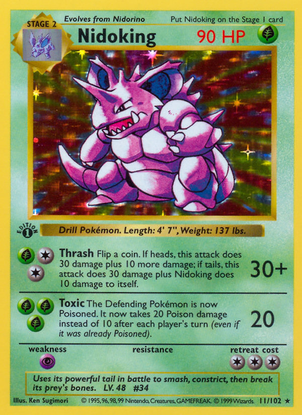 Nidoking (11/102) (Shadowless) [Base Set 1st Edition] | Exor Games Summserside