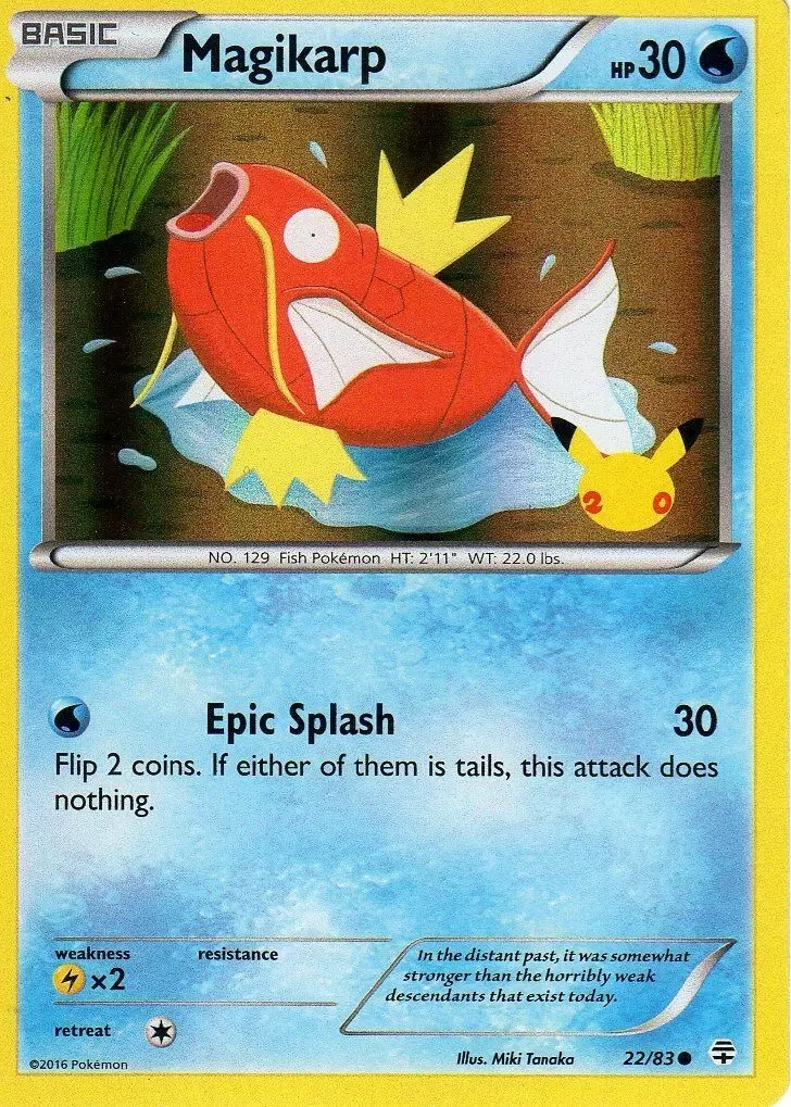 Magikarp (22/83) (20th Anniversary Stamp) [XY: Generations] | Exor Games Summserside