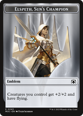 Warrior // Elspeth, Sun's Champion Emblem Double-Sided Token [March of the Machine Commander Tokens] | Exor Games Summserside