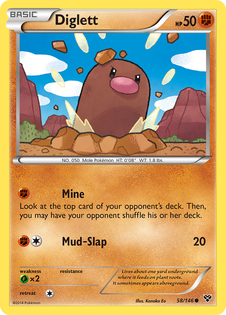 Diglett (58/146) [XY: Base Set] | Exor Games Summserside