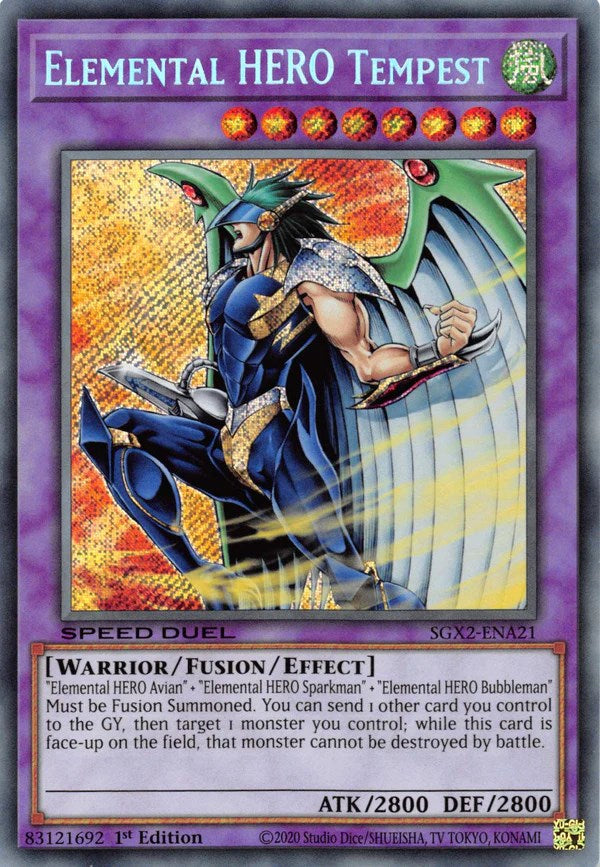 Elemental HERO Tempest [SGX2-ENA21] Secret Rare | Exor Games Summserside