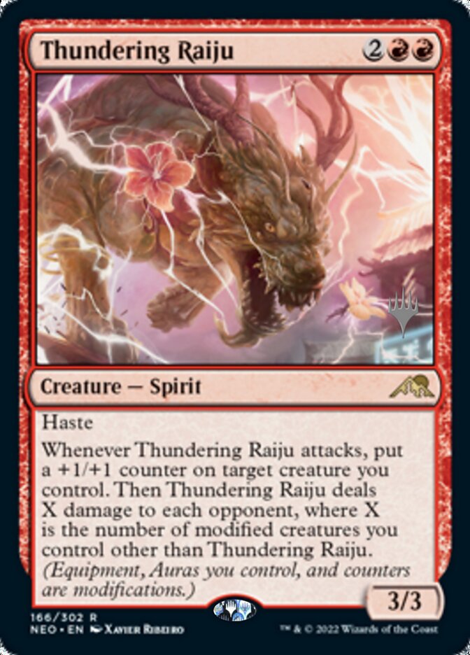 Thundering Raiju (Promo Pack) [Kamigawa: Neon Dynasty Promos] | Exor Games Summserside