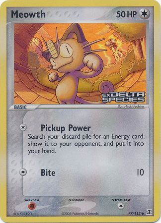 Meowth (77/113) (Stamped) [EX: Delta Species] | Exor Games Summserside