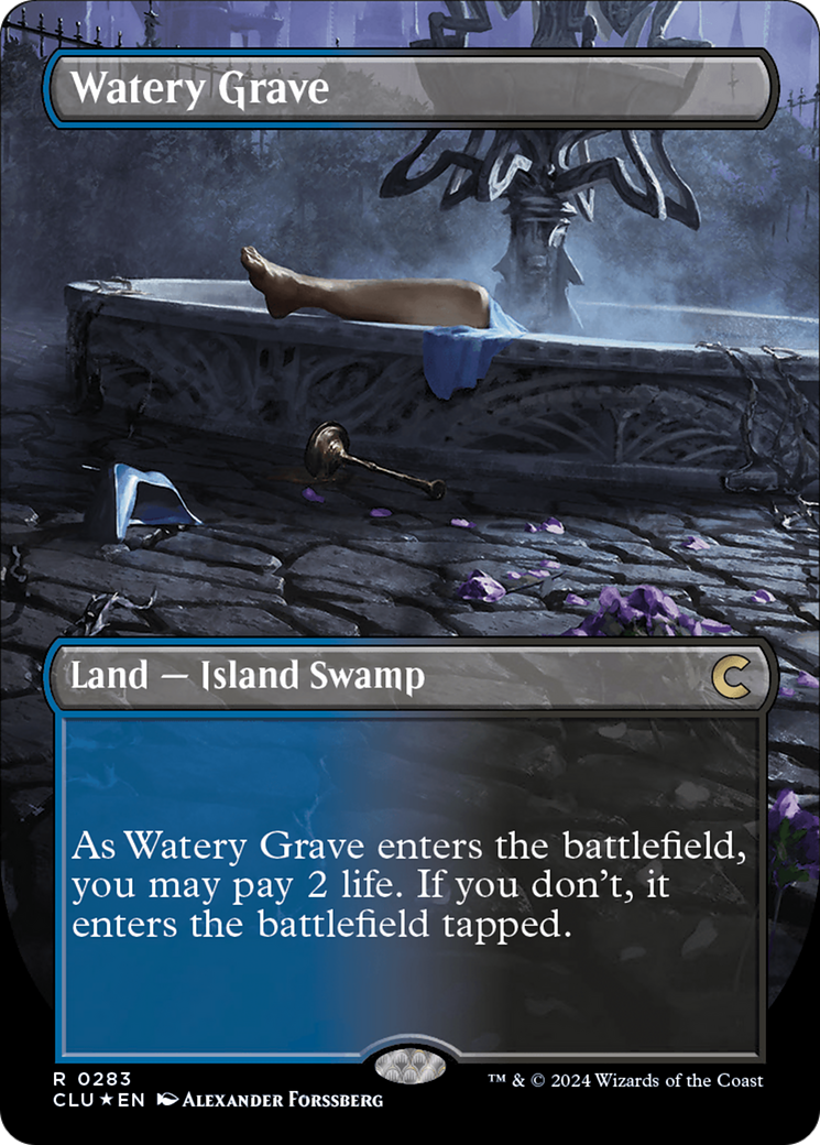 Watery Grave (Borderless) [Ravnica: Clue Edition] | Exor Games Summserside