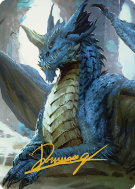 Young Blue Dragon Art Card (Gold-Stamped Signature) [Commander Legends: Battle for Baldur's Gate Art Series] | Exor Games Summserside