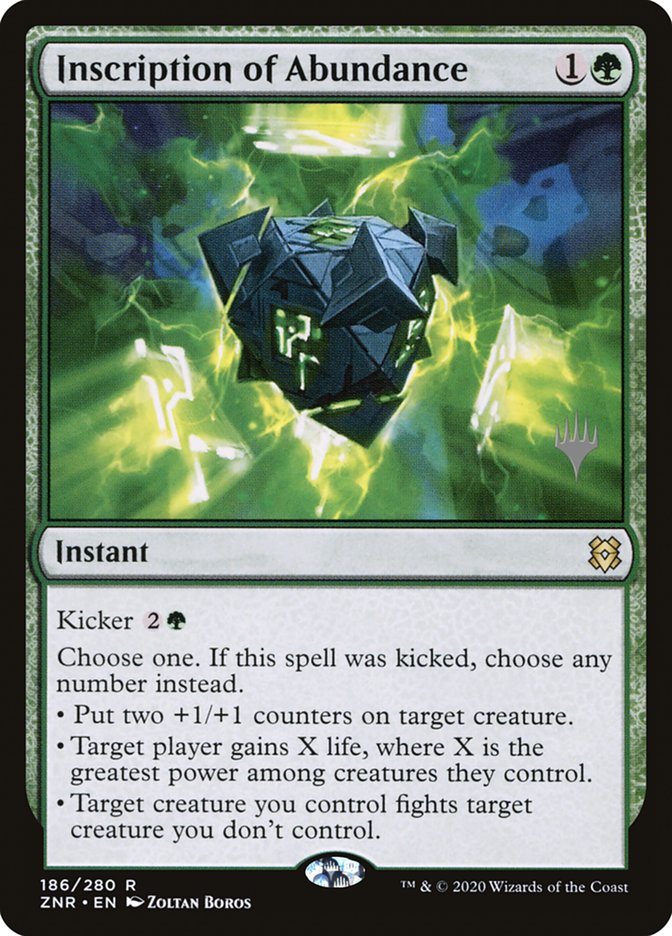Inscription of Abundance (Promo Pack) [Zendikar Rising Promos] | Exor Games Summserside
