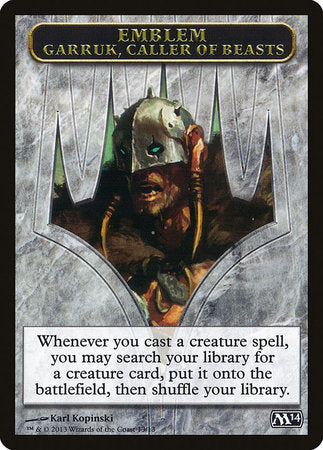 Emblem - Garruk, Caller of Beasts [Magic 2014 Tokens] | Exor Games Summserside