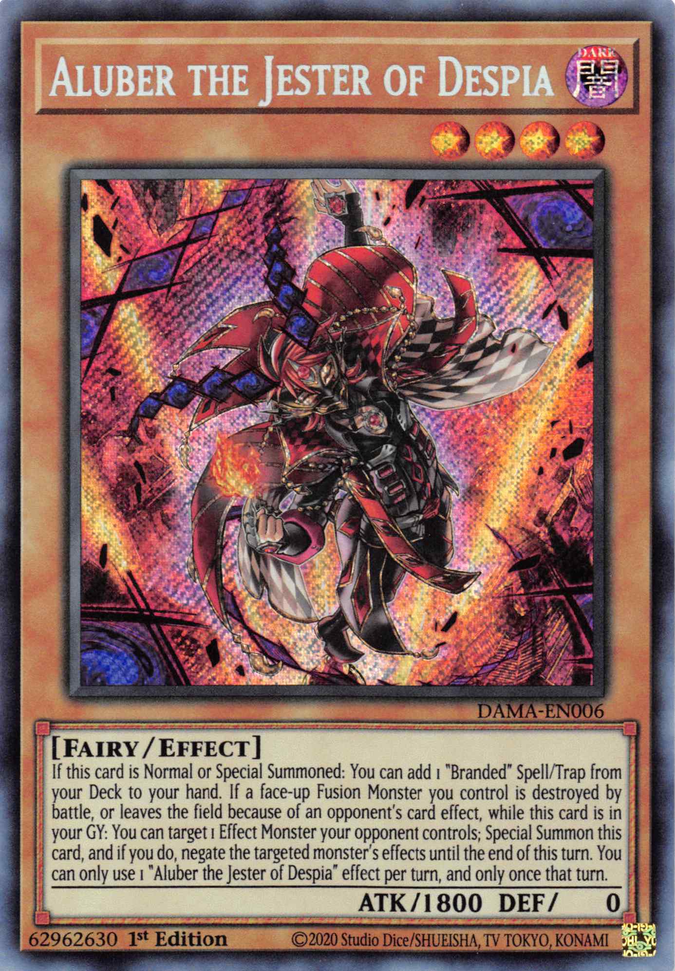 Aluber the Jester of Despia [DAMA-EN006] Secret Rare | Exor Games Summserside