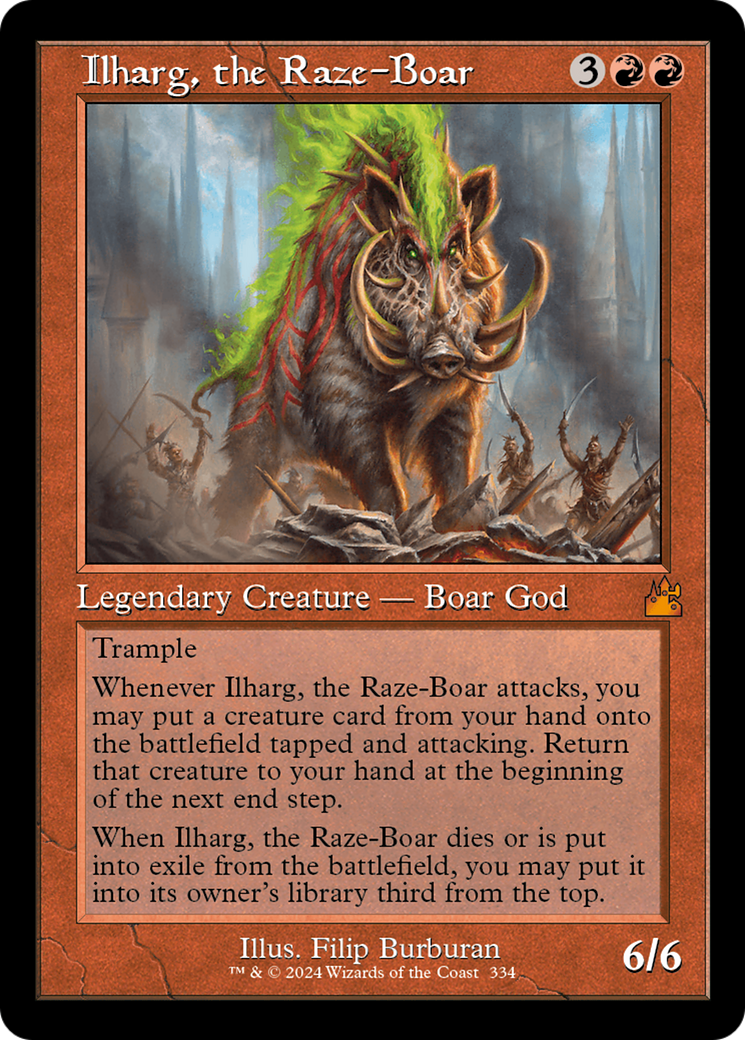 Ilharg, the Raze-Boar (Retro Frame) [Ravnica Remastered] | Exor Games Summserside