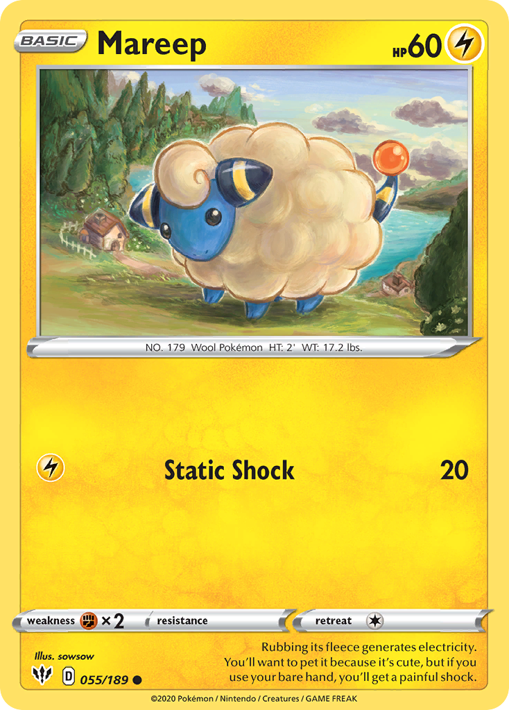 Mareep (055/189) [Sword & Shield: Darkness Ablaze] | Exor Games Summserside