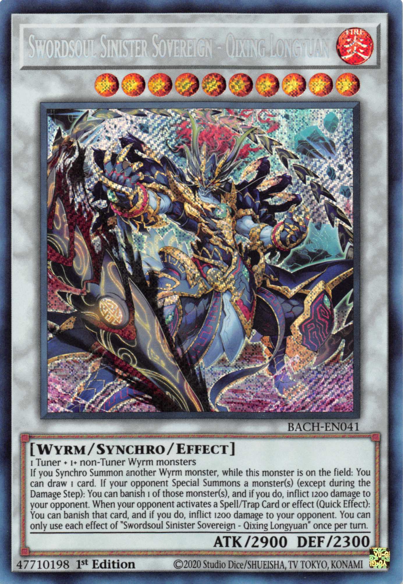 Swordsoul Sinister Sovereign - Qixing Longyuan [BACH-EN041] Secret Rare | Exor Games Summserside