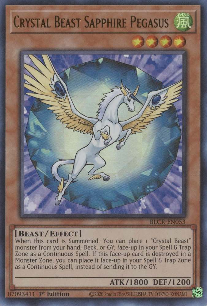 Crystal Beast Sapphire Pegasus [BLCR-EN053] Ultra Rare | Exor Games Summserside