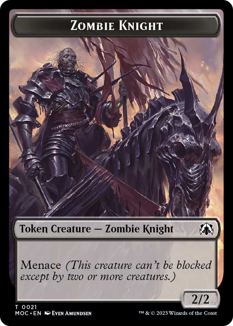 Zombie Knight // Human (6) Double-Sided Token [March of the Machine Commander Tokens] | Exor Games Summserside