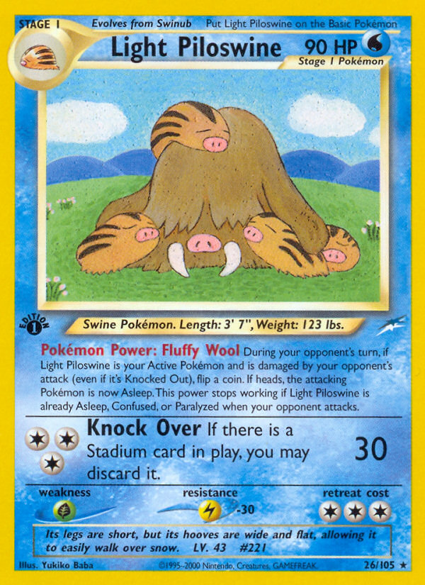 Light Piloswine (26/105) [Neo Destiny 1st Edition] | Exor Games Summserside