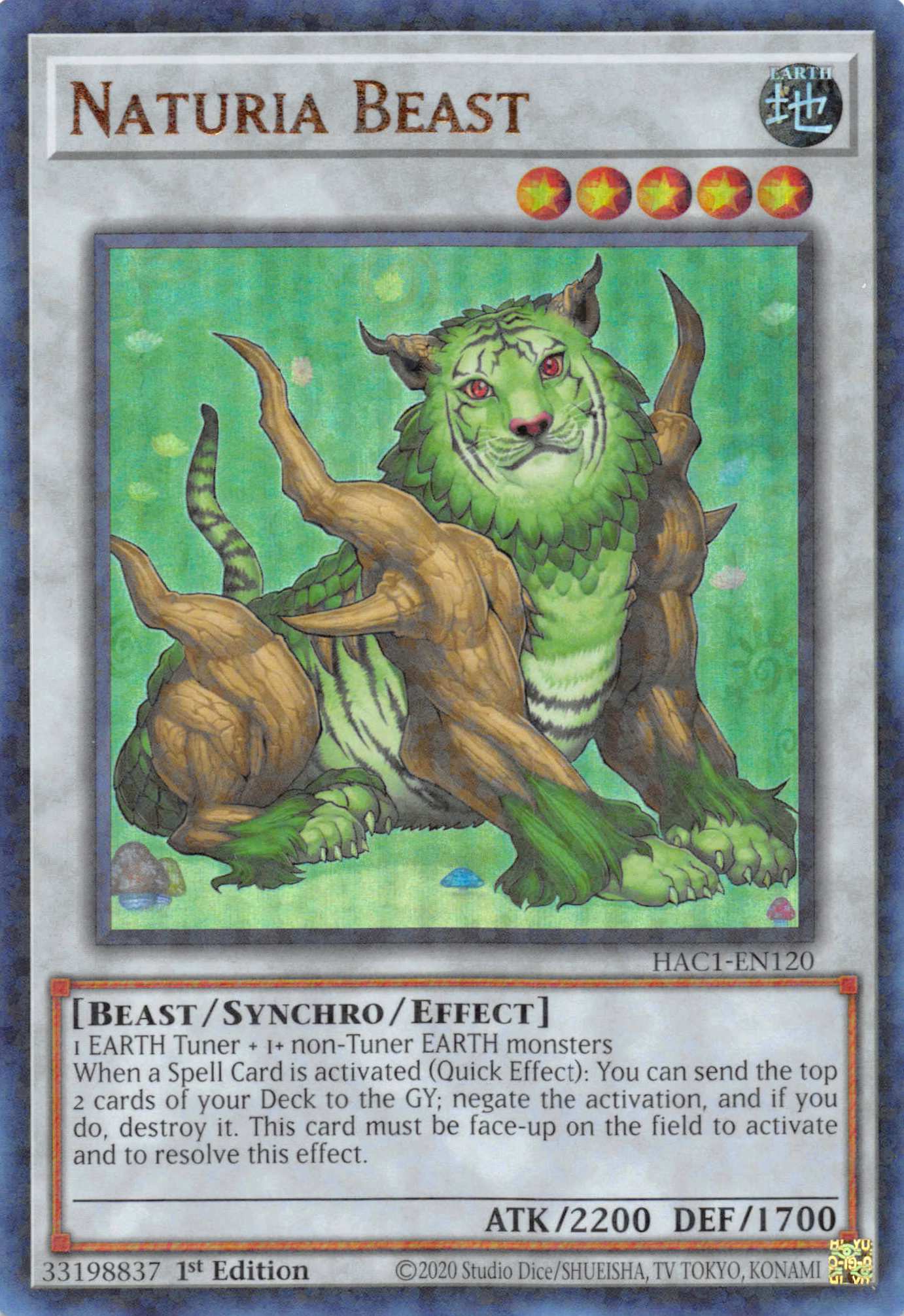 Naturia Beast (Duel Terminal) [HAC1-EN120] Parallel Rare | Exor Games Summserside