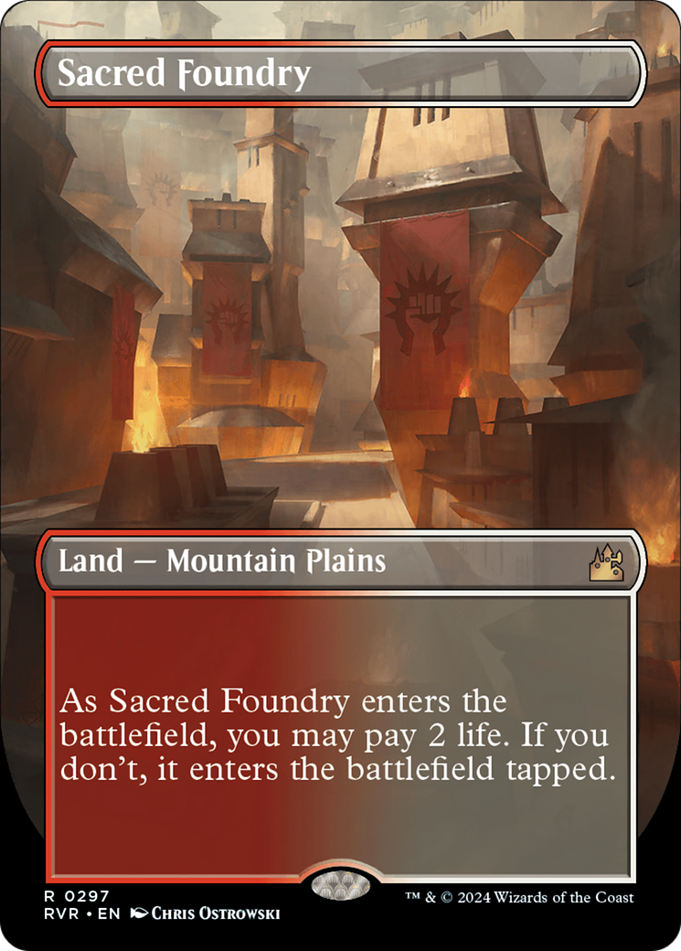 Sacred Foundry (Borderless) [Ravnica Remastered] | Exor Games Summserside