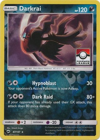 Darkrai (87/147) (League Promo) [Sun & Moon: Burning Shadows] | Exor Games Summserside