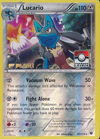 Lucario (63/124) (League Promo 1st Place) [XY: Fates Collide] | Exor Games Summserside