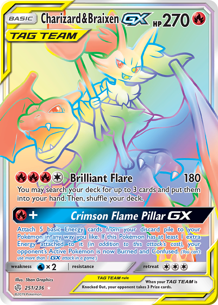 Charizard & Braixen GX (251/236) [Sun & Moon: Cosmic Eclipse] | Exor Games Summserside