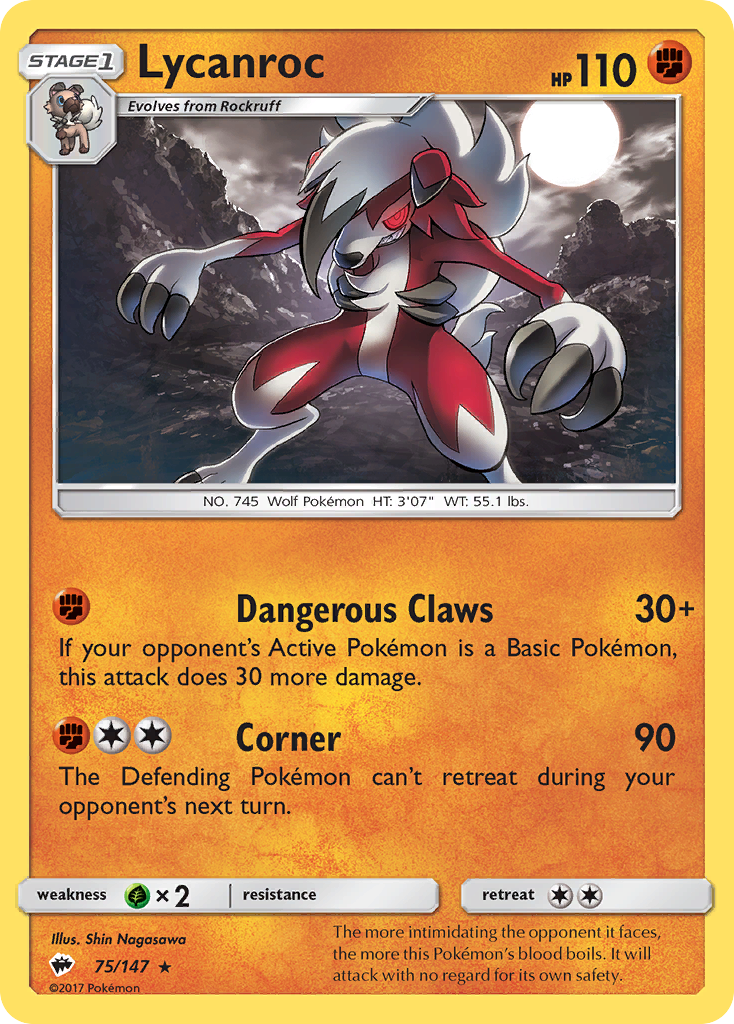 Lycanroc (75/147) [Sun & Moon: Burning Shadows] | Exor Games Summserside