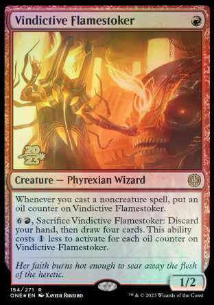 Vindictive Flamestoker [Phyrexia: All Will Be One Prerelease Promos] | Exor Games Summserside