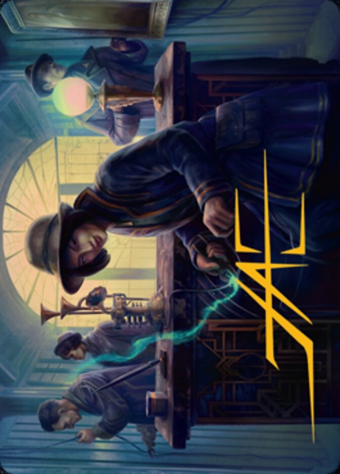 Wiretapping Art Card (Gold-Stamped Signature) [Streets of New Capenna Art Series] | Exor Games Summserside