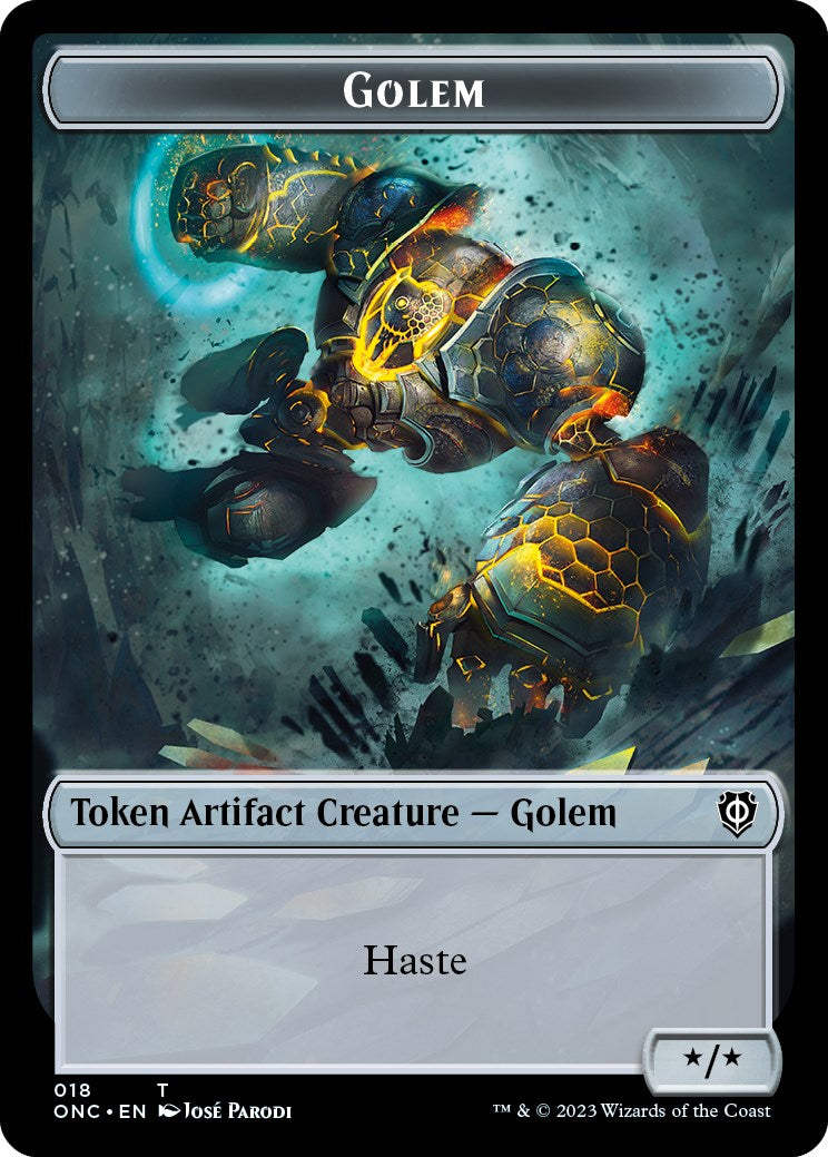 The Monarch // Golem Double-Sided Token [Phyrexia: All Will Be One Commander Tokens] | Exor Games Summserside