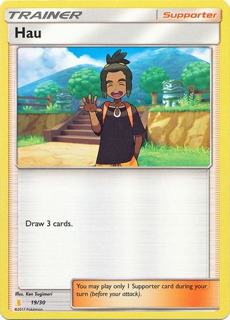 Hau (19/30) [Sun & Moon: Trainer Kit - Alolan Raichu] | Exor Games Summserside