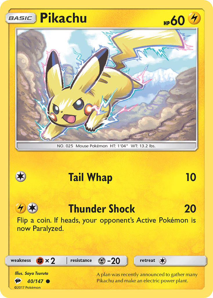 Pikachu (40/147) [Sun & Moon: Burning Shadows] | Exor Games Summserside